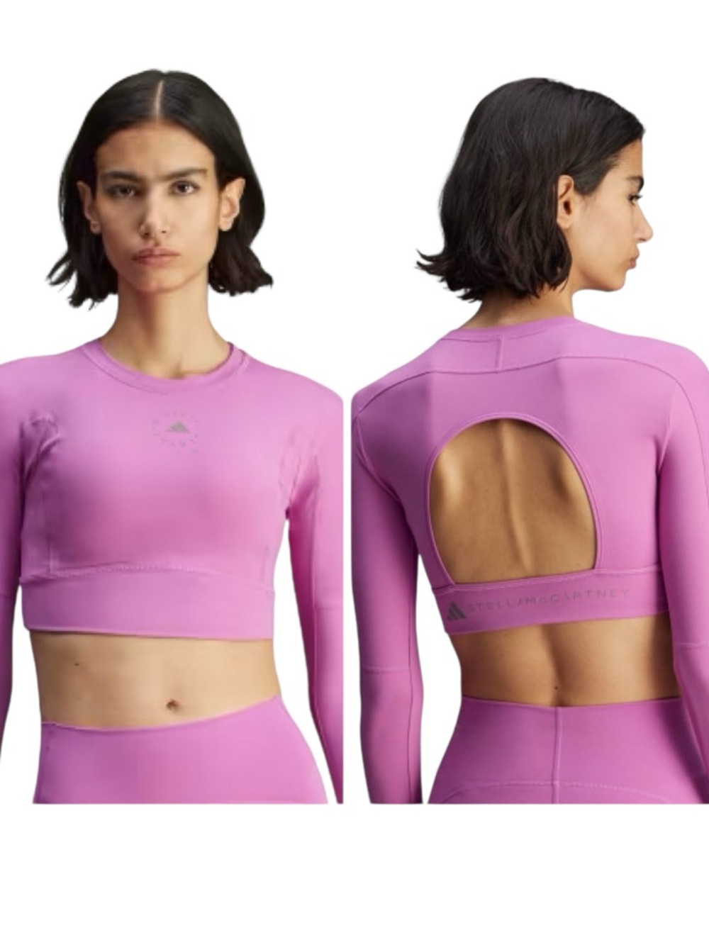 Adidas Stella McCartney Truestrength Long Sleeve Crop Performance Tee L NWT